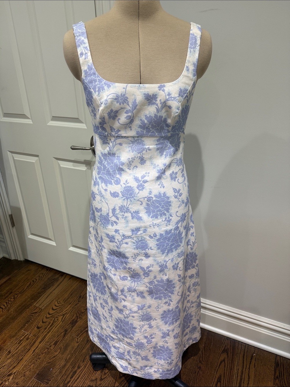 ZIMMERMANN Postcard Blue Floral Shoulder Tie Midi Dress Size 1 / US 6 / M - Picture 7 of 14